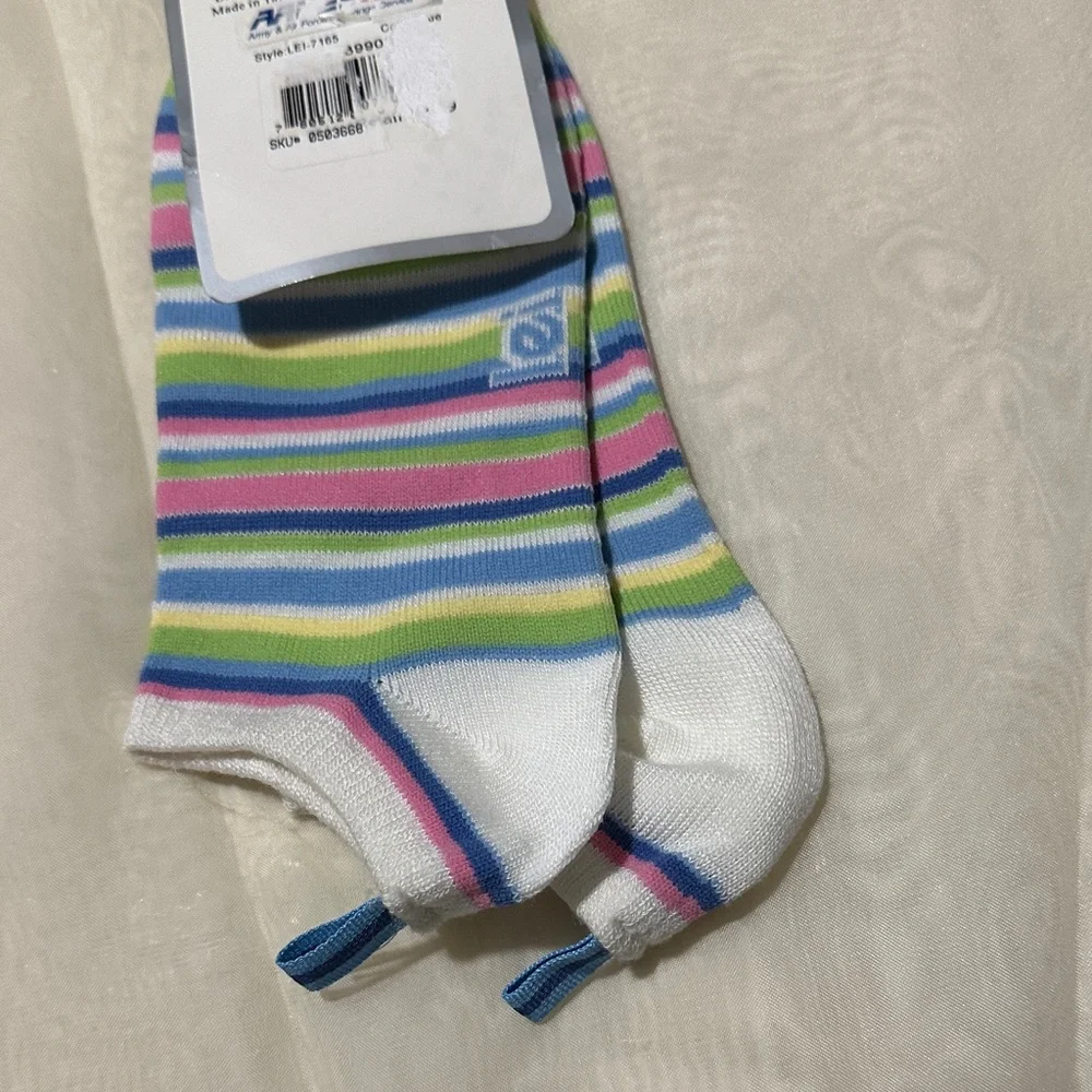 NWT Lei Multicolor Striped Ankle Socks Size 09-11